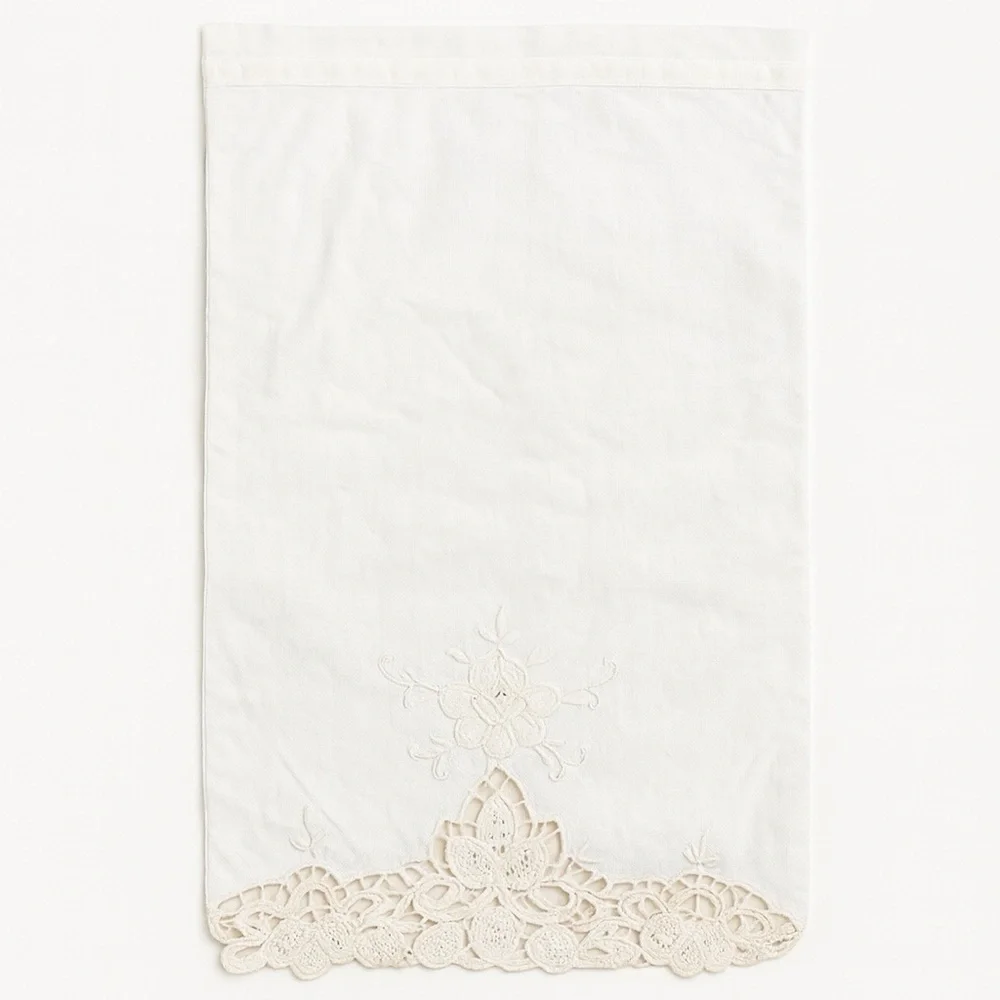 Set of 3 White Linen Table Napkins